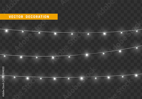 Christmas decorations isolated on transparent background.