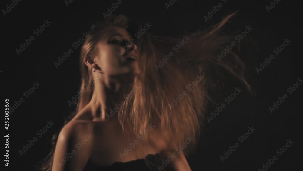 Happy woman with natural makeup in studio Happy woman with natural makeup in studio