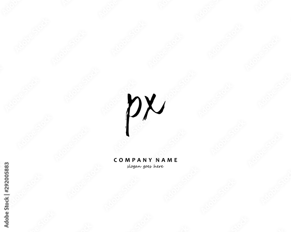 PX Initial handwriting logo vector