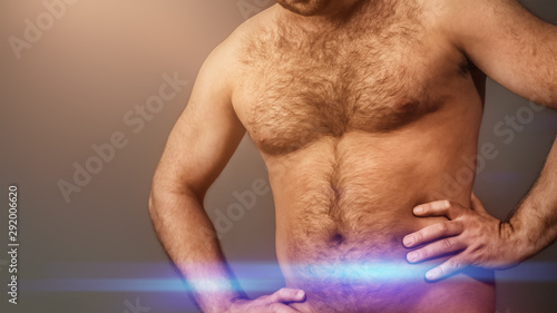 Billede på lærred very hairy male body