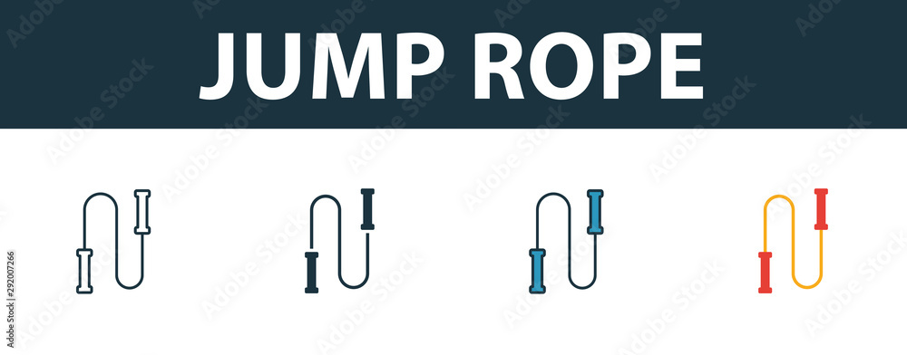 Jump Rope icon set. Premium symbol in different styles from fitness ...
