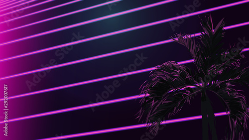 neon strip tropical aesthetic