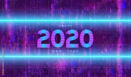 2020 Happy Year New Art Background.