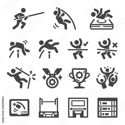 pole vault sport and recreation icon set,vector and illustration