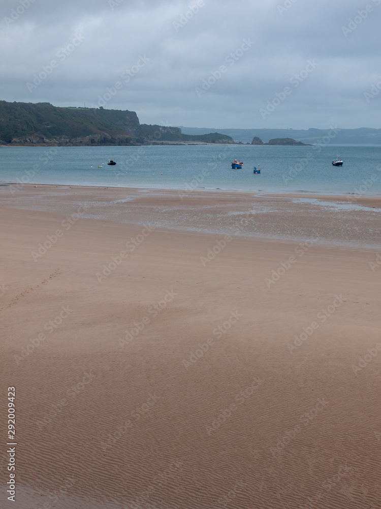 Tenby Wales Beach harbour town outside overcast cloudy day