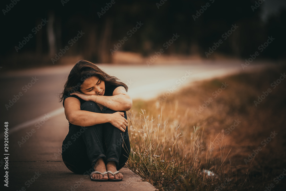 Woman Feeling Alone and Heart Broken Stock Photo - Image of looking, face:  96924872