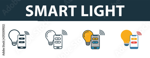 Smart Light icon set. Premium symbol in different styles from smart devices icons collection. Creative smart light icon filled, outline, colored and flat symbols