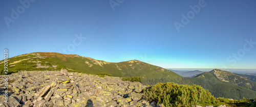 Fototapeta Naklejka Na Ścianę i Meble -  Panorama of rocky mountains in summer