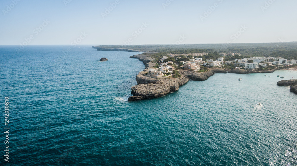Aerial view of coast line to mallorca, Spain