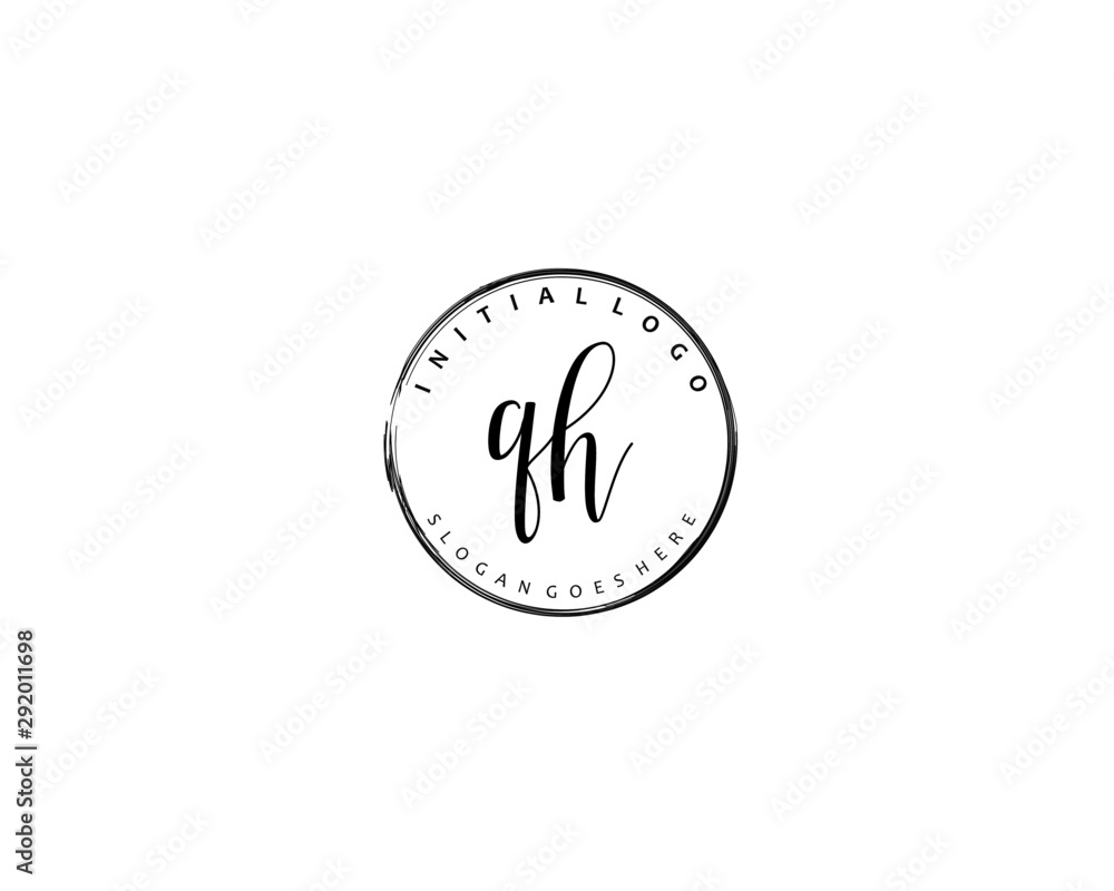 QH Initial handwriting logo vector QH Initial handwriting logo vector