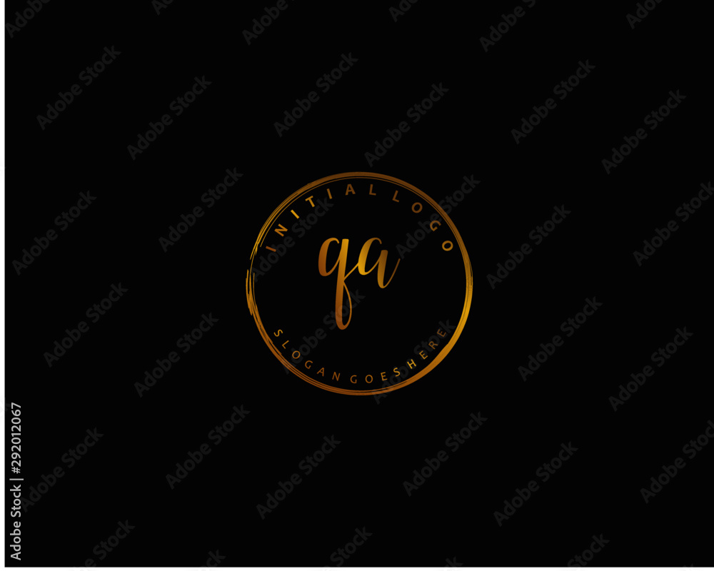 QA Initial handwriting logo vector QA Initial handwriting logo vector