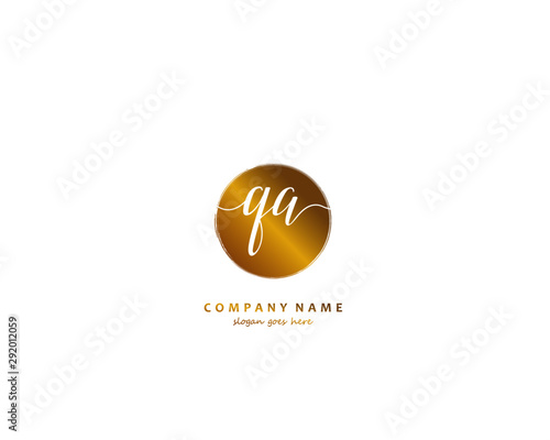 QA Initial handwriting logo vector