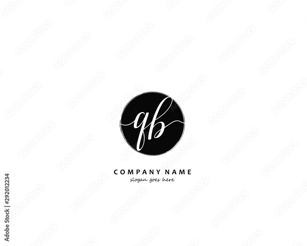 QB Initial handwriting logo vector QB Initial handwriting logo vector