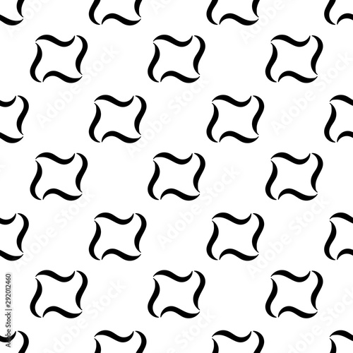 Vector Seamless pattern with hand drawing Abstract shapes. Black and white.