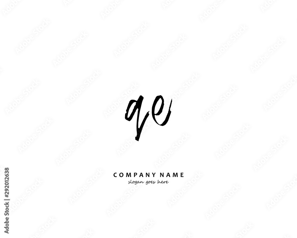 QE Initial handwriting logo vector QE Initial handwriting logo vector