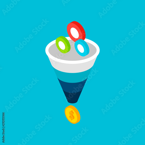 Funnel Sales Leads Money Concept