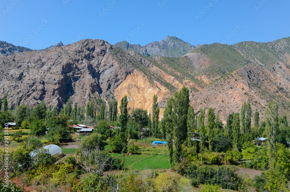 Alluvial soils on mountain near Coruh river between Erzurum and Artvin cities in Turkey. Alluvial soils on mountain near Coruh river between Erzurum and Artvin cities in Turkey.