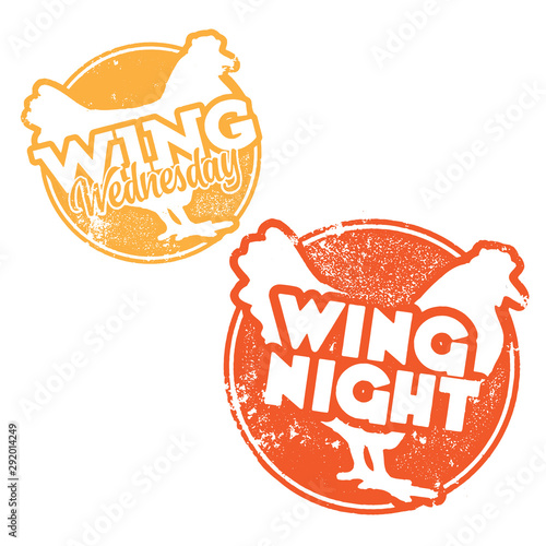 Chicken Wing Wednesday and Wing Night Stamps