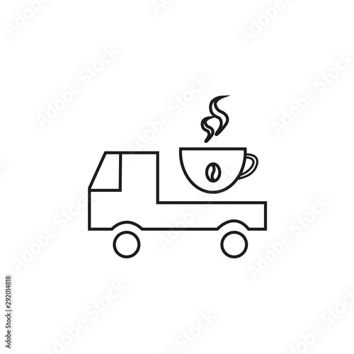 car drove coffee, coffee sale idea, vector illustration