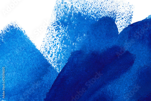 Bright colorful watercolor background. Hand drawn ultramarine painting isolated on white background.