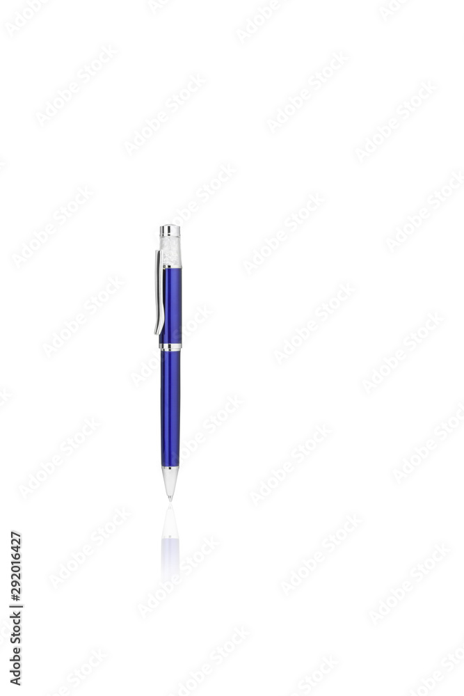 blue pen in a white background blue pen in a white background