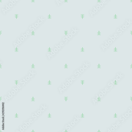 Minimalistic menthol seamless tree pattern