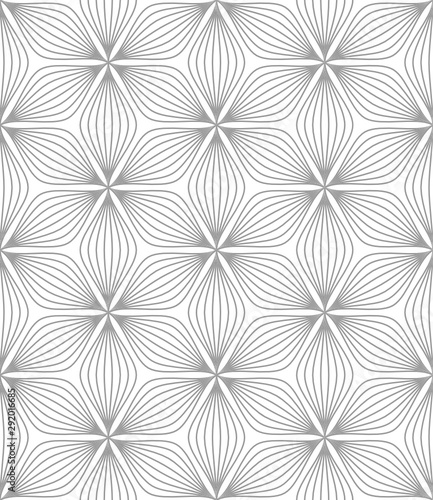 Vector geometric seamless pattern. Modern geometric background with abstract flowers.