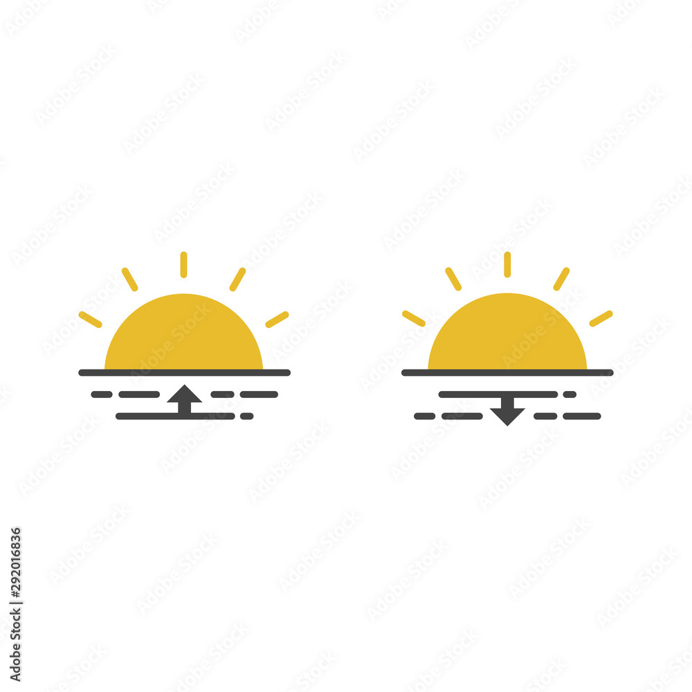 Fototapeta premium Sunshine logo sunrise and sunset. Vector graphic illustration
