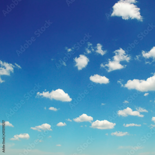 Fototapeta Naklejka Na Ścianę i Meble -  Fluffy clouds in the blue sky.