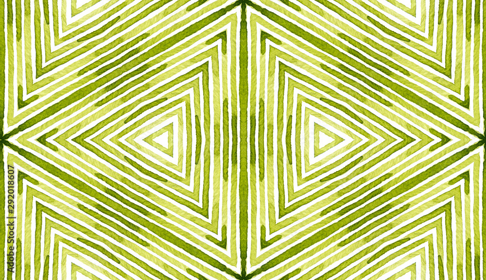 Green Geometric Watercolor. Delicate Seamless Patt Green Geometric Watercolor. Delicate Seamless Patt
