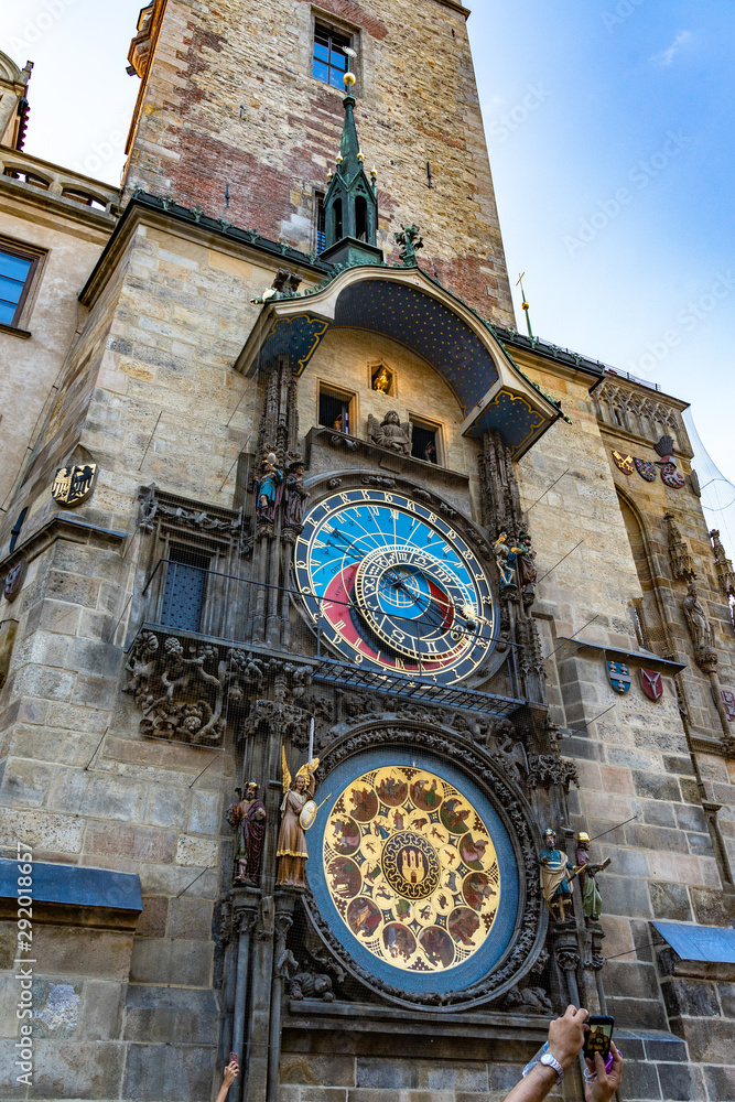 Plakat Astronomical clock on Prague in Czech Republic.