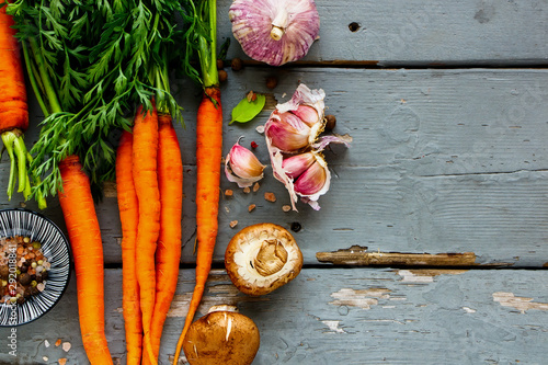 Carrots bunch and vegetable photo