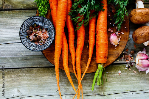 Carrots bunch and vegetable photo