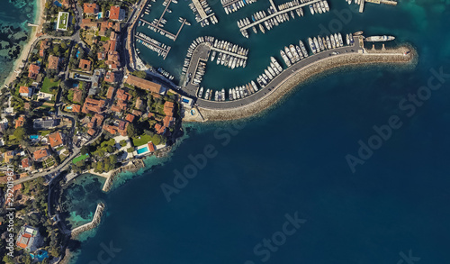 Cote d'azur nice from a bird's eye drone photo