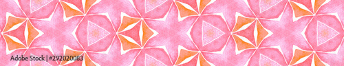 Pink orange vintage Seamless Border Scroll. Geomet