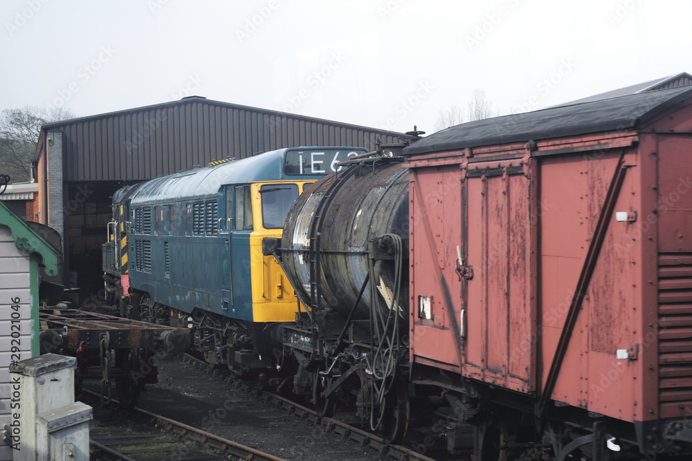diesel and wagons in siding diesel and wagons in siding