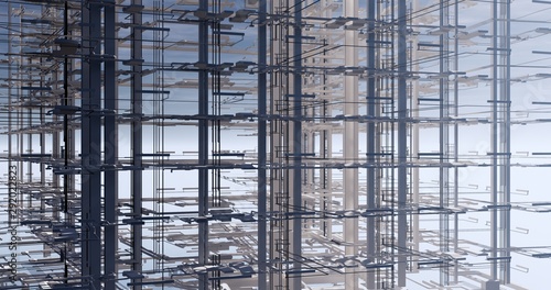 Wallpaper Mural Conceptual visualization of the BIM model utilities of the building Torontodigital.ca