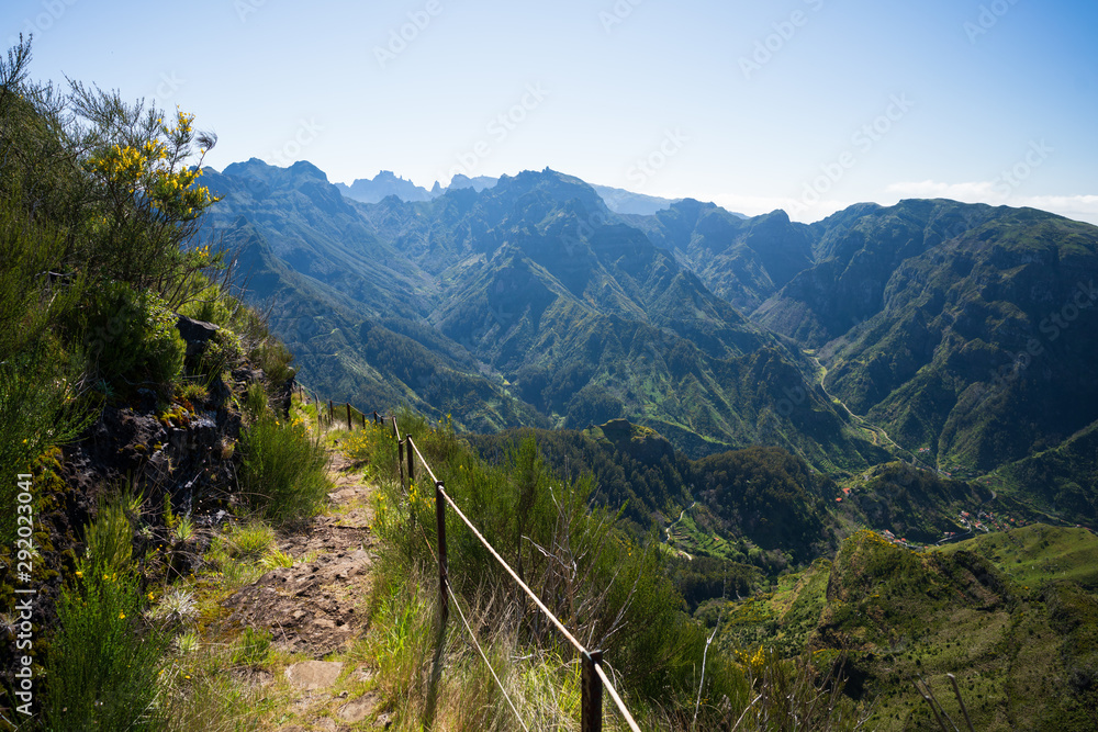 Outlook on the highest mountains of Madeira