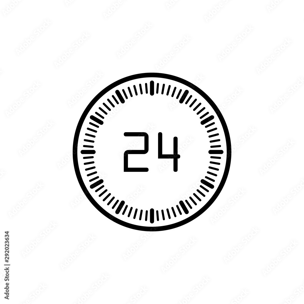 Clock line icon isolated on white background. Black and white simple watches. Time concept. Vector illustration Clock line icon isolated on white background. Black and white simple watches. Time concept. Vector illustration