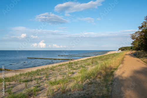 Fototapeta Naklejka Na Ścianę i Meble -  The view of the dunes and the beach of Zempin on the island of Usedom on a sunny day