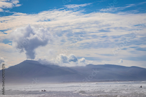 clouds over mountains
