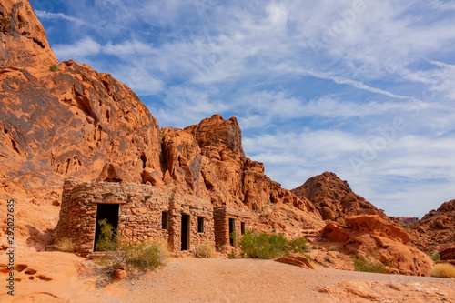 Historical cabins in the Valley of Fire State Park