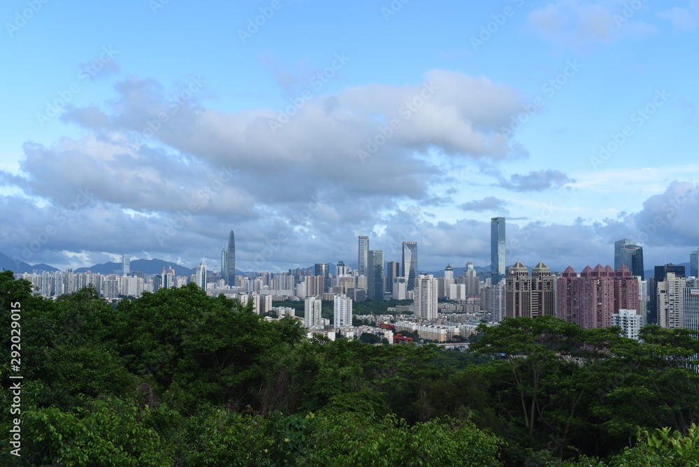 shenzhen cityscape from the top of hill (left side)
