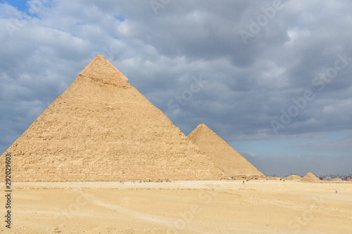 The great pyramids in Giza plateau. Cairo  Egypt