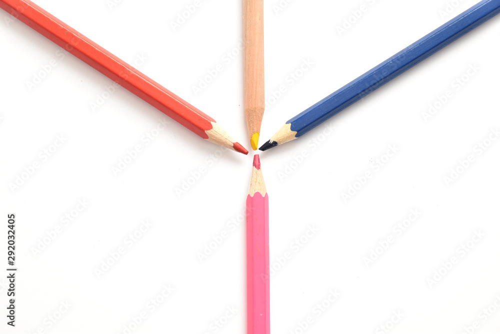 color pencils on a white background color pencils on a white background