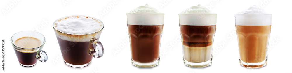 Fototapeta premium Coffee drink in glass on a white isolated background