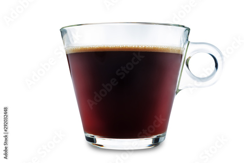 Coffee drink in glass on a white isolated background