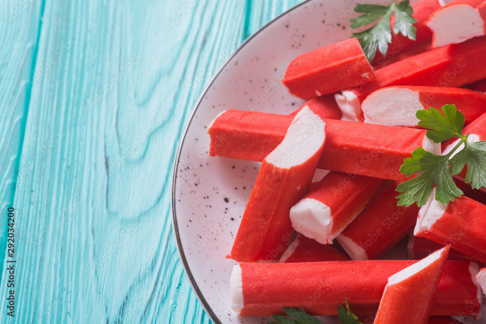 Crab sticks from fish protein Crab sticks from fish protein