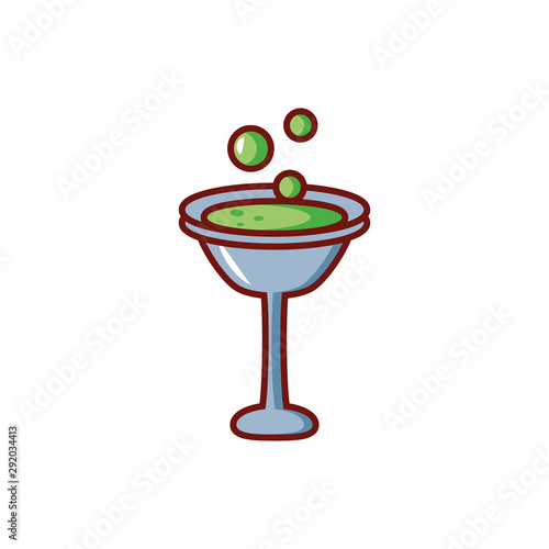 potion bubbly of witch on white background
