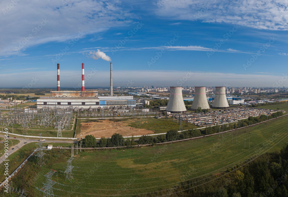 Obraz premium Cogeneration plant provides electricity for the city